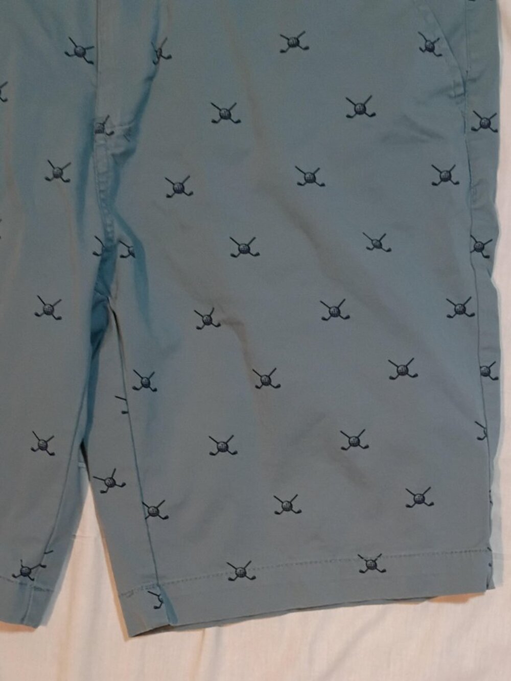Hudson + Barrow/Chino Shorts/Mens 32/Slate Blue/Golf Print Country Club Preppy S - Picture 7 of 8